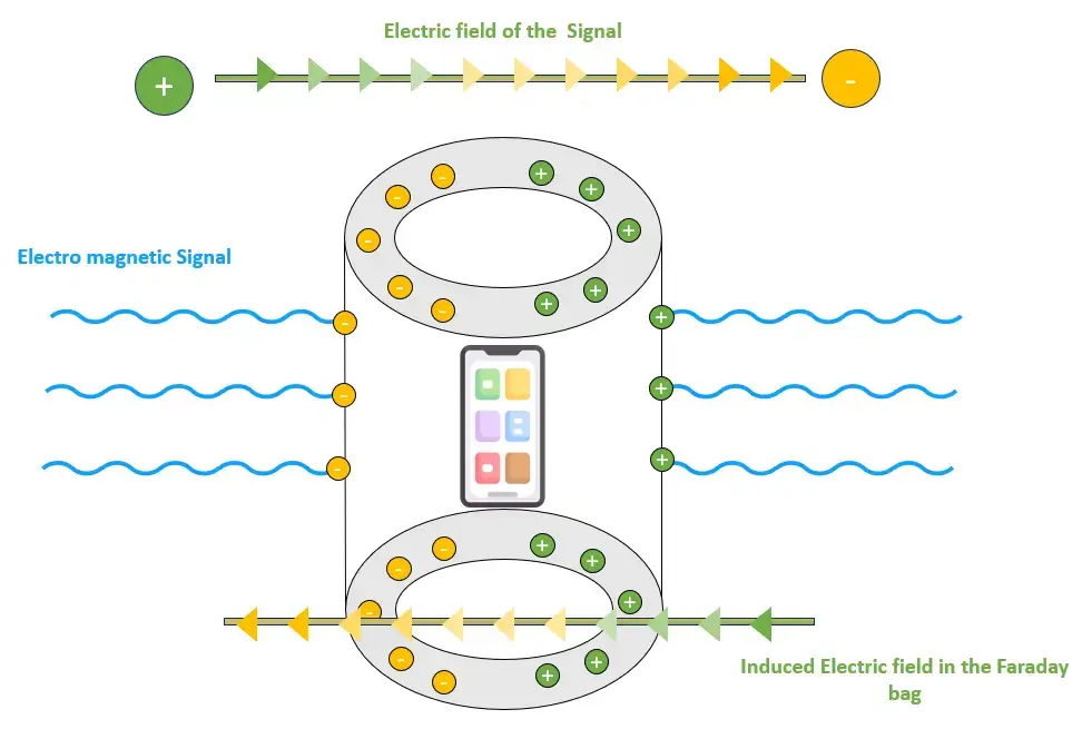 Faraday-bag- distribution of charges