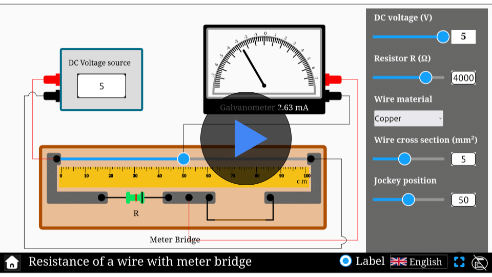 Meter bridge setup for measuring the resistivity of a wire.